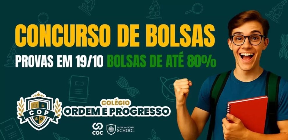 Inscrições para concurso de bolsas do Colégio Ordem e Progresso encerram amanhã