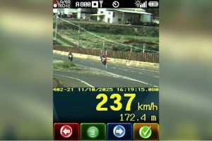 Moto é flagrada a 237km/h na BR-369