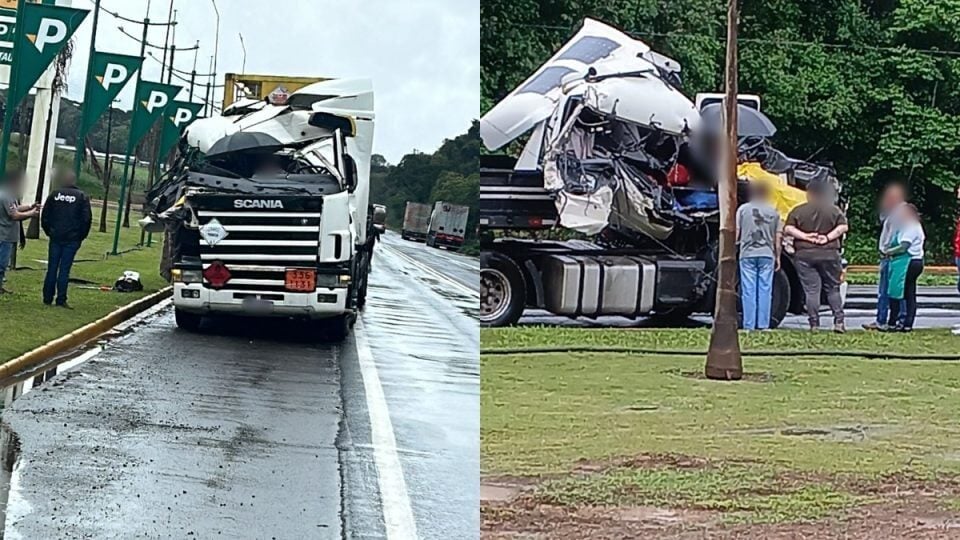 Vídeo mostra acidente entre caminhões que matou bebê de 8 meses e deixou quatro feridos no Paraná