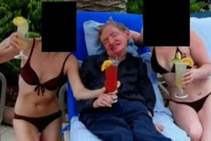 Stephen Hawking surge em fotografia na ilha de Epstein