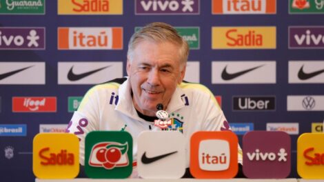 Ancelotti confirma esquema com quatro atacantes para amistoso da Seleção Brasileira contra a França