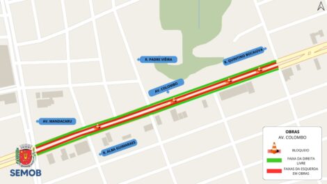 Avenida Colombo terá interdição parcial nesta quinta-feira (17)