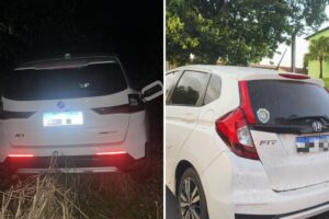 Carros roubados na Avenida Tiradentes, em Maringá, são recuperados abandonados em Mandaguaçu