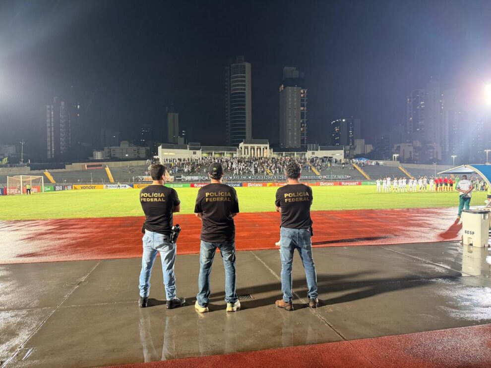 Em Maringá, PF fiscaliza empresas de segurança privada durante partida da Copa do Brasil