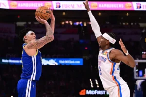 Gui Santos alcança 100 bolas de três na NBA em derrota dos Warriors para o Timberwolves