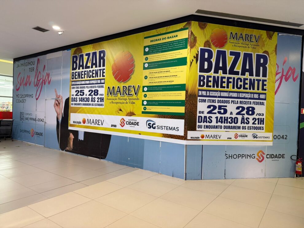 Maringá recebe bazar beneficente com mercadorias doadas pela Receita Federal