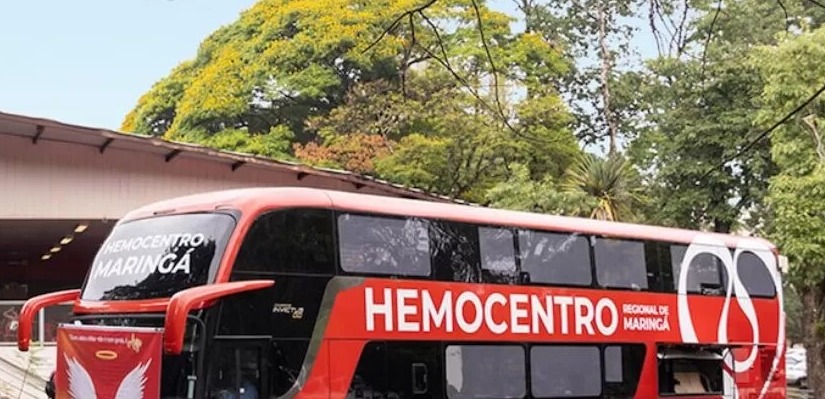 Ônibus do Hemocentro coleta doações de sangue nesta quinta (26) em frente à Acim