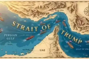 Presidente dos EUA republica mapa que renomeia Hormuz para 'estreito de Trump'