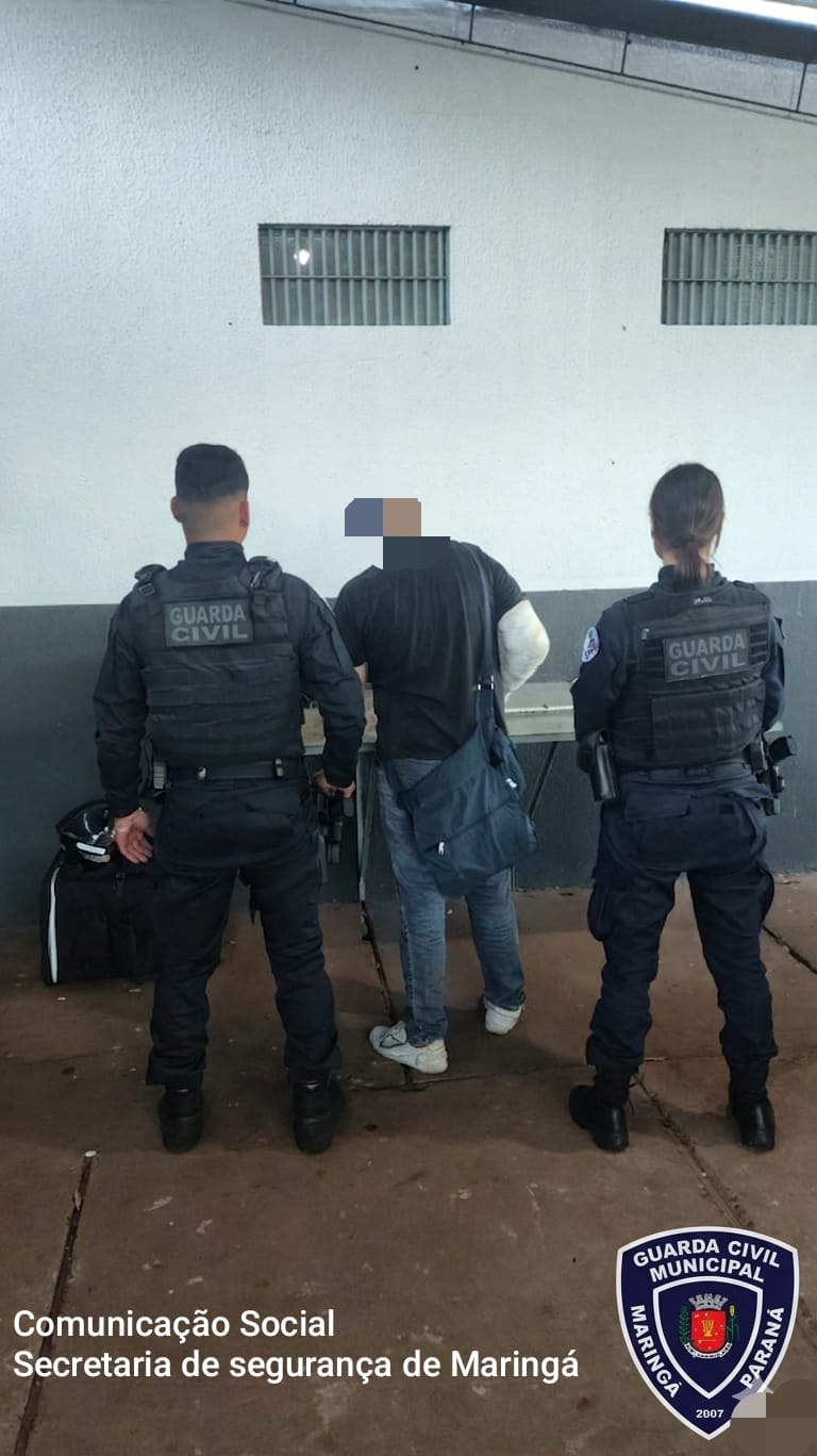 Suspeito de coagir clientes em lanchonete é detido pela Guarda Civil no centro de Maringá