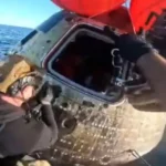 Vídeo mostra o momento em que os astronautas da Artemis II são retirados da cápsula