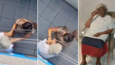 Neta é flagrada agredindo avó de 96 anos em disputa por aluguel; vídeo