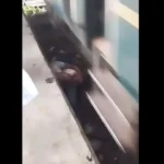 Pai salta nos trilhos do trem para salvar o filho bebê; vídeo
