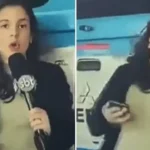 Repórter do SBT é atingida por carro da polícia durante transmissão