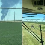 Avião bombardeiro cai logo após decolar de base aérea nos EUA