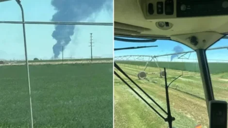 Avião bombardeiro cai logo após decolar de base aérea nos EUA