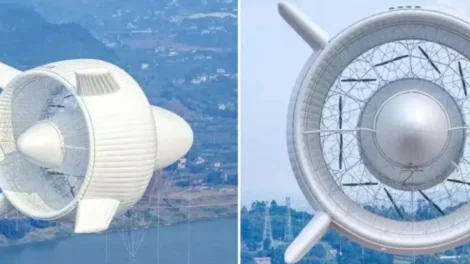 China testa sistema eólico com dirigível gigante em grande altitude