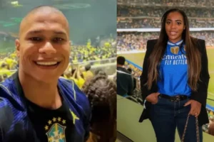 Ex de Jojo é flagrado com mãe de Vini Jr. em jogo do Brasil na Copa