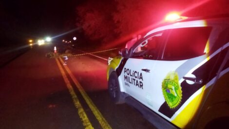 Motociclista morre após ser atingido por veículo na rodovia PR-492 em Rondon