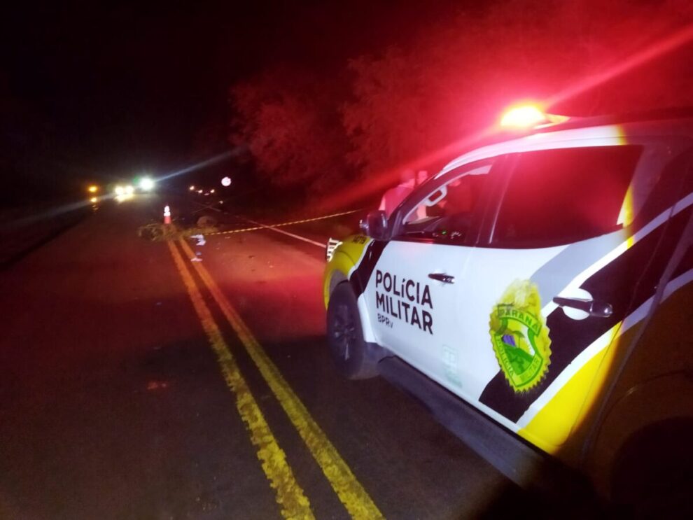 Motociclista morre após ser atingido por veículo na rodovia PR-492 em Rondon