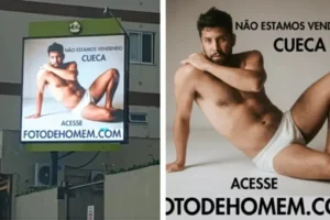 Prefeitura alega pornografia e retira outdoor com homem de cueca em SC
