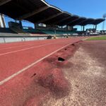 Um mês após questionamentos, pista de atletismo do Willie Davids continua sem previsão de reforma