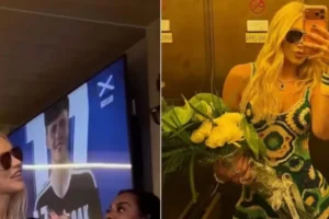 Virginia curte camarote com a mãe de Vini Jr. e mostra flores