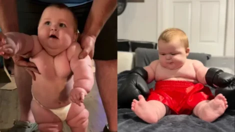 Bebê de 8 meses é tão grande que usa roupas de... 5 anos: "Não é normal"