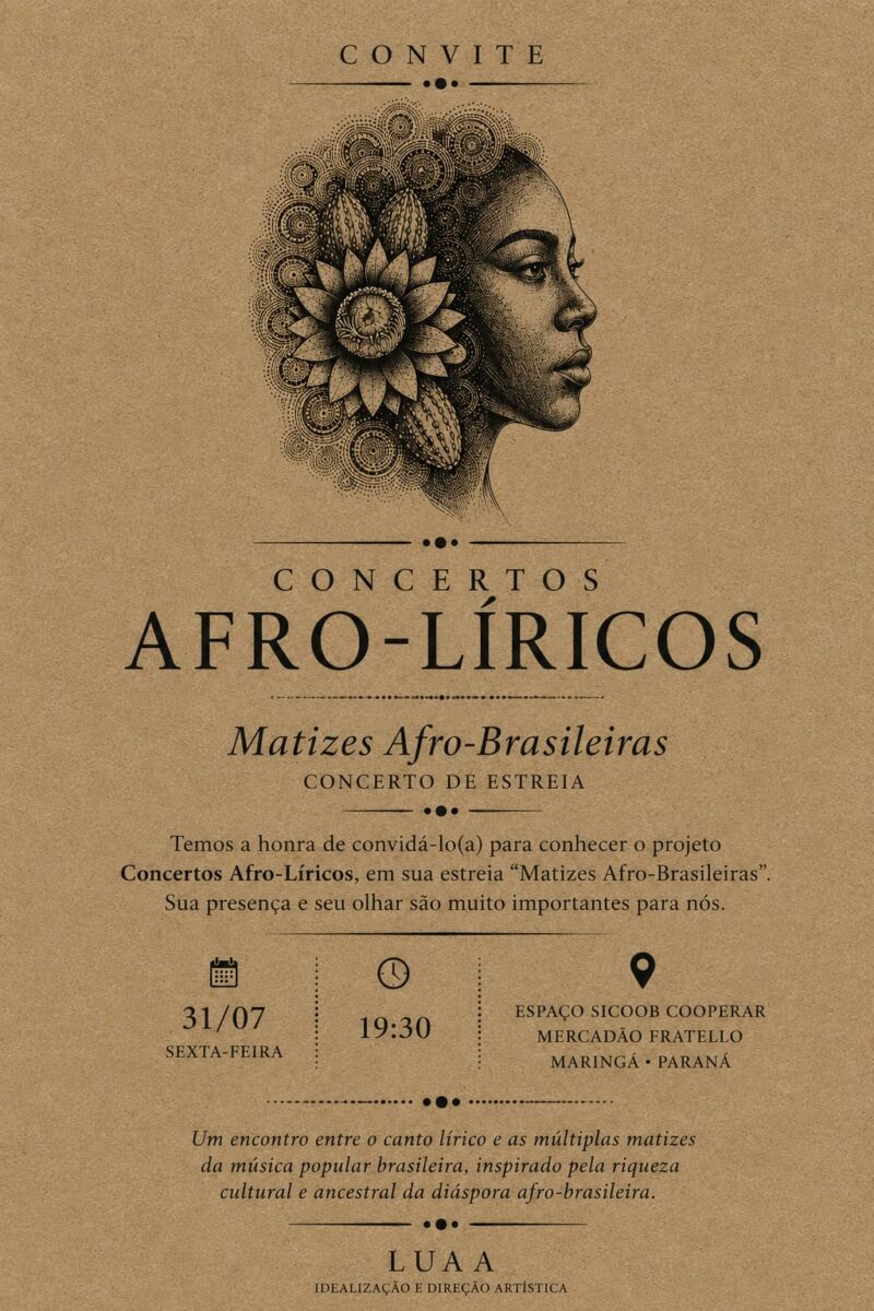 Concertos Afro-Líricos juntam canto lírico e música afro-brasileira
