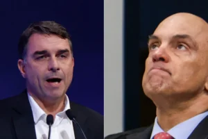 Flávio diz que Moraes faz advocacia administrativa e que mulher do ministro ganha para fingir que advoga