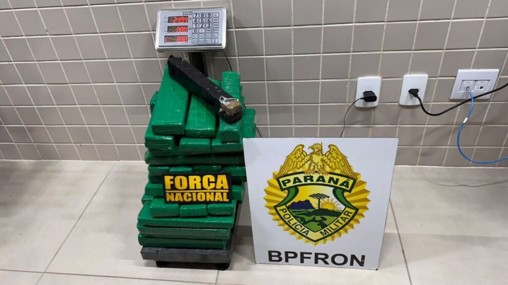 Operação apreende 29 kg de maconha em ônibus na Ponte Ayrton Senna, em Guaíra
