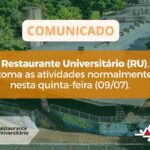 RESTAURANTE UNIVERSITÁRIO VOLTA A FUNCIONAR