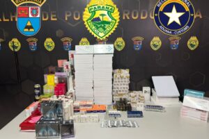 Duas pessoas são presas transportando mais de R$ 500 mil em mounjaro e anabolizantes contrabandeados na região de Maringá