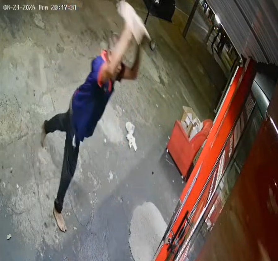 Homem usa pedra para tentar invadir loja, é contido por popular e acaba preso