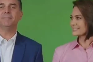Michelle e Flávio Bolsonaro aparecem juntos em vídeo de campanha após rompimento público