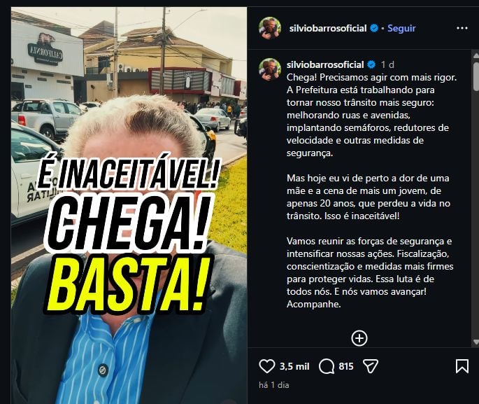 Silvio Barros se reúne com forças de segurança do trânsito