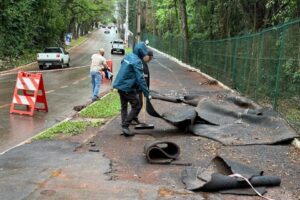 Prefeitura recorre à Justiça para retirar o que restou da pista emborrachada do Parque do Ingá