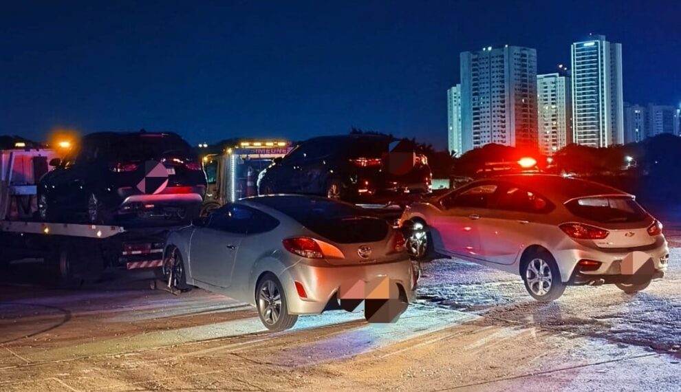 Quatro veículos são apreendidos após denúncia de racha na pista do antigo aeroporto de Maringá