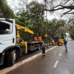 Temporal arranca novo pedaço da pista emborrachada do Parque do Ingá