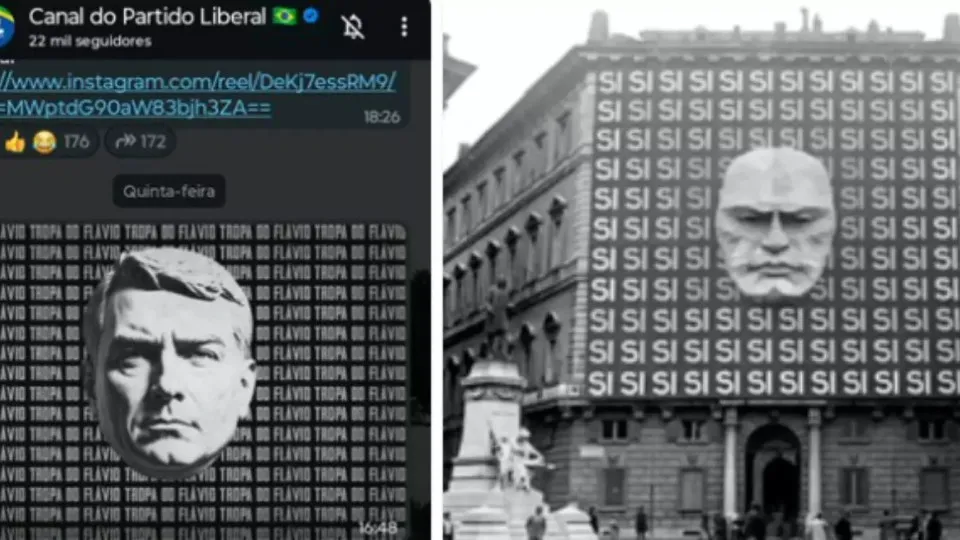 PL usa imagem de Flávio similar à de Mussolini. Sabe o que significa?